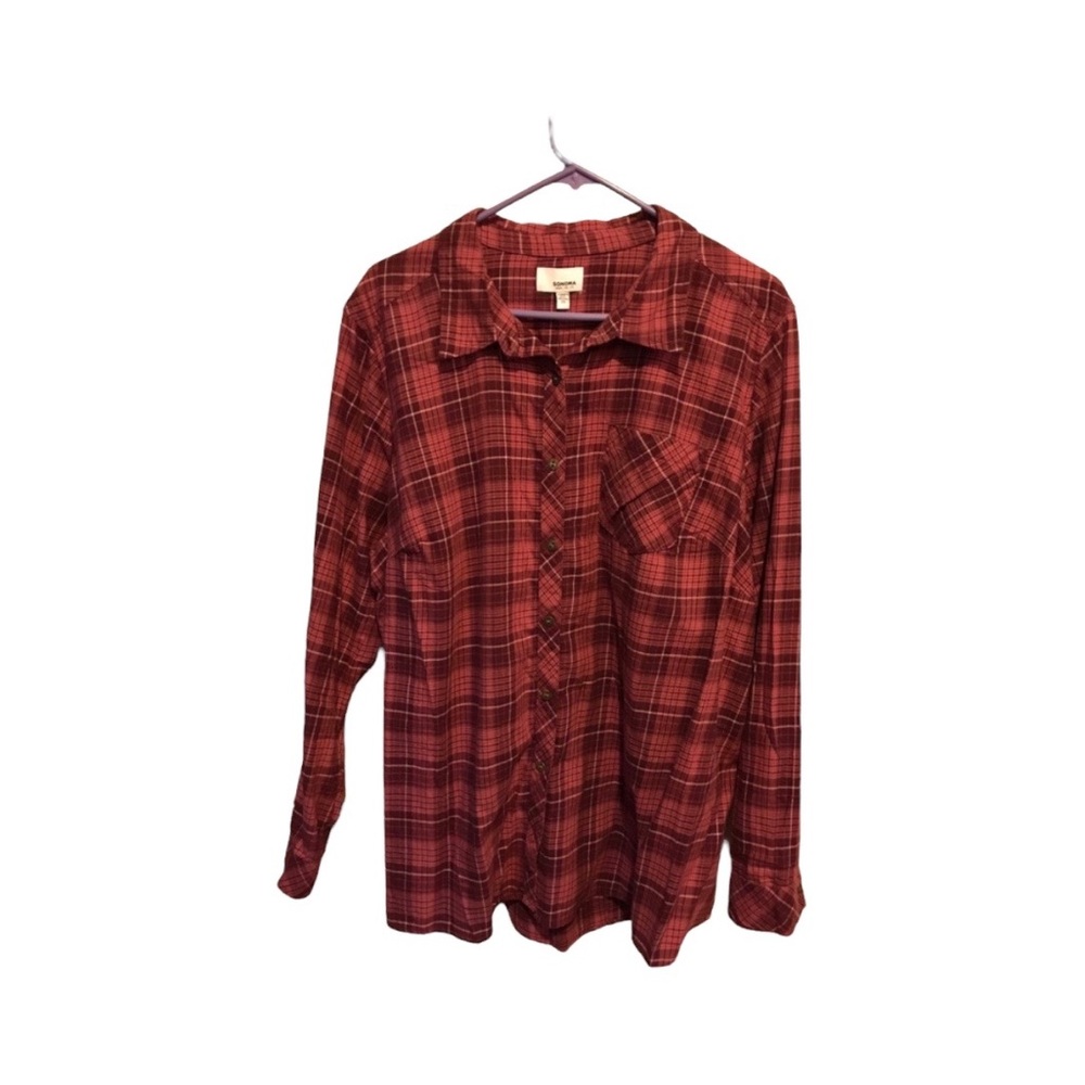BNWT- Purple & Pink Button Up Flannel Shirt